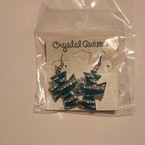 Crystal Avenue Teal and Silver Earrings